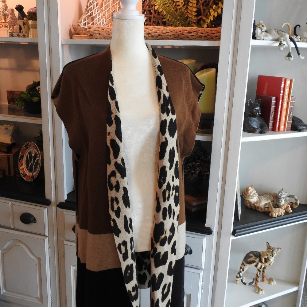 Chico's reversible sweater knit tunic length vest
